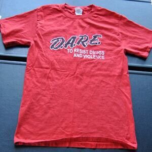 DARE Small Red w/ Black & White Lettering Short Sleeve Shirt